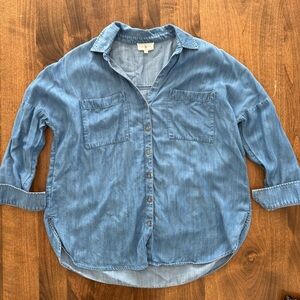 Lou & Grey Women’s Size Medium Linen Blend Button Up Shirt